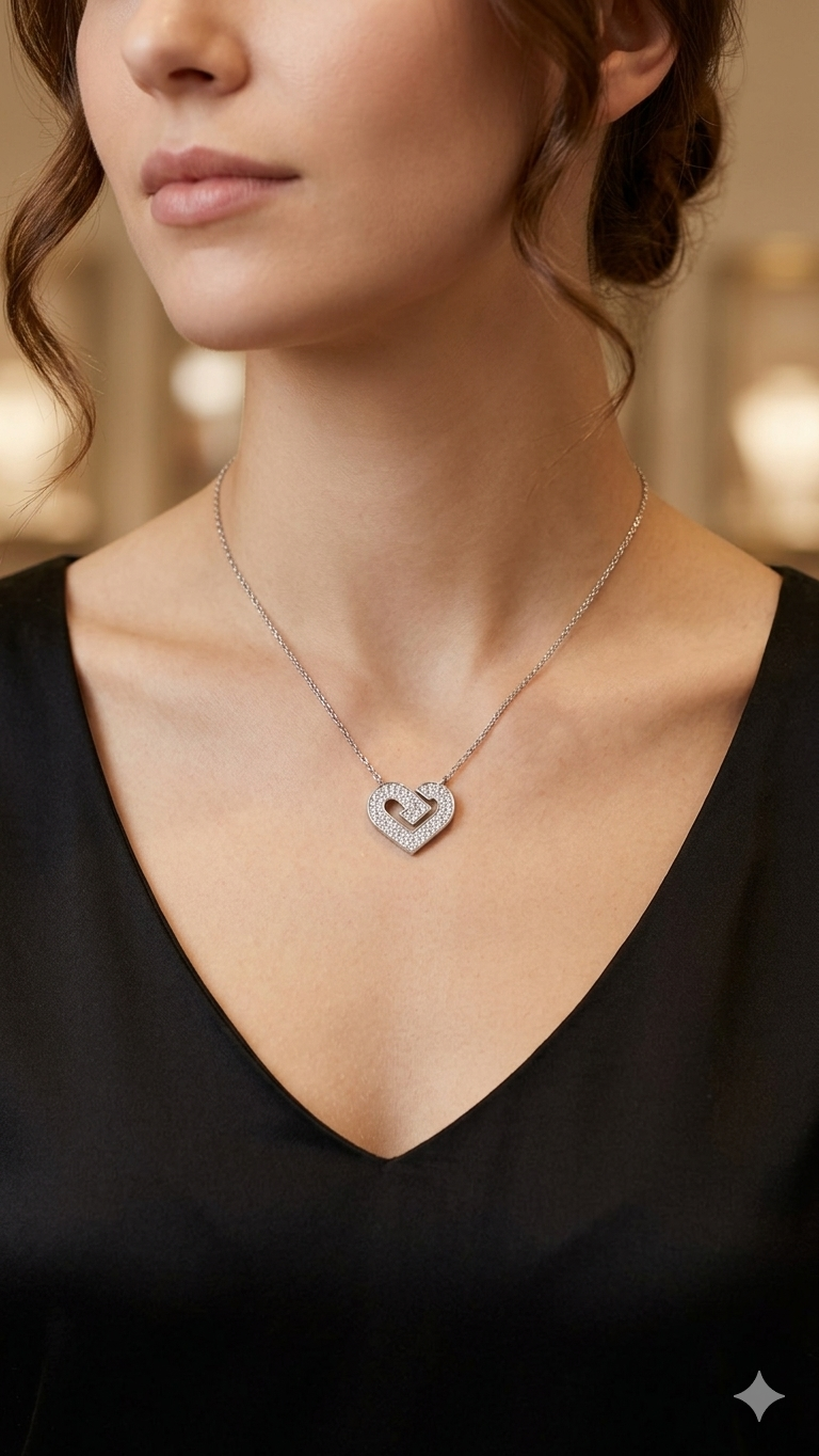 Handcrafted Sterling Silver Heart Pendant Necklace
