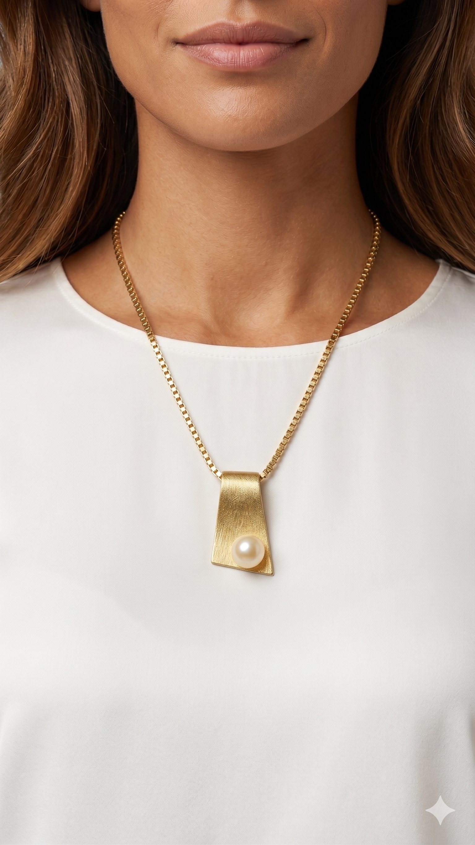 Sterling Silver Pearl Pendant Gold Plated